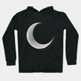 Crescent Moon Monochromatic Shadow Silhouette Anime Style Collection No. 315 Hoodie